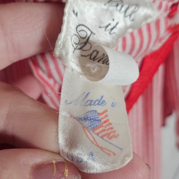 VTG "Call It Fancy" Red & White Stripe Ruffled Square Dance Dress, sz 10 - Picture 8 of 8